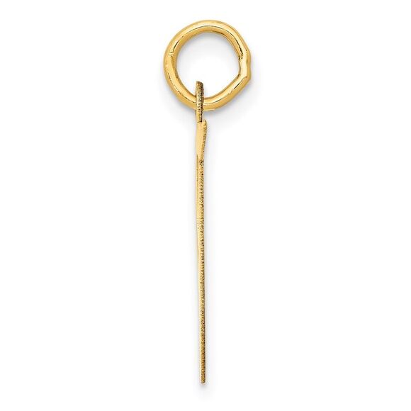 Kazi Luxury 14k Yellow Gold Large Fancy Script Letter T Initial Charm - Picture 2 of 3